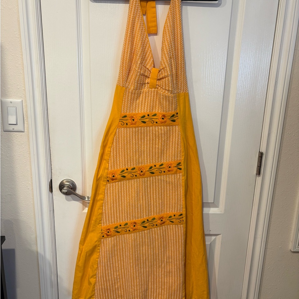 Yellow and Orange Halter Dress